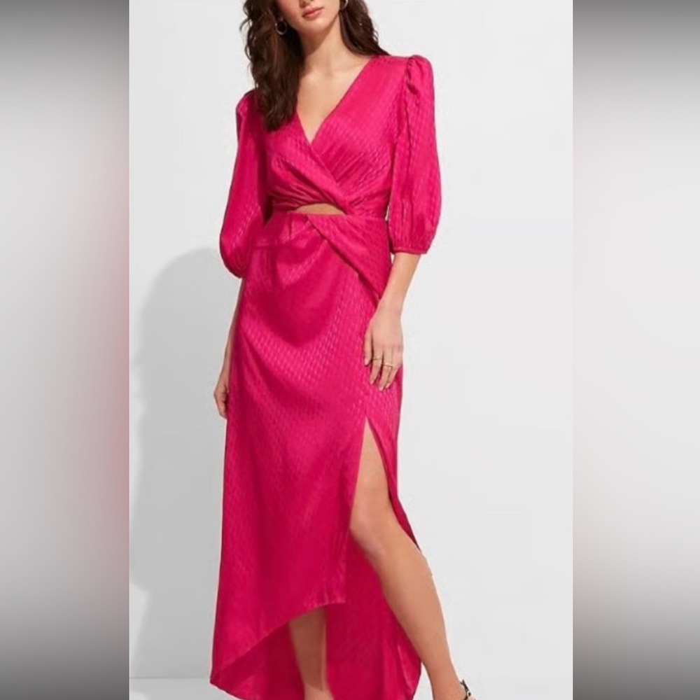 Express Fuchsia Long Sleeve Dress